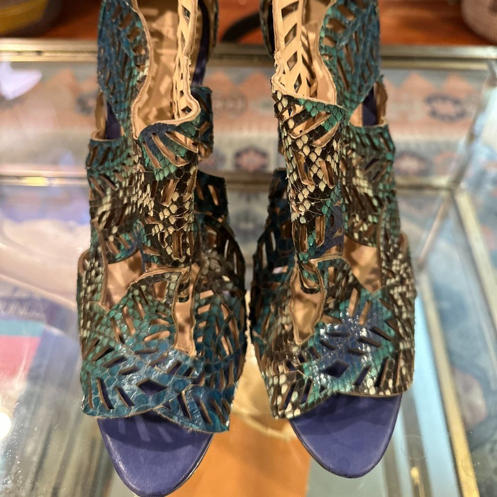 Alexandre Birman Laser Cut Python Booties - image 2